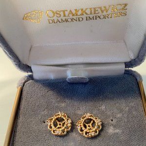 Gold and diamond earring JACKETS ONLY